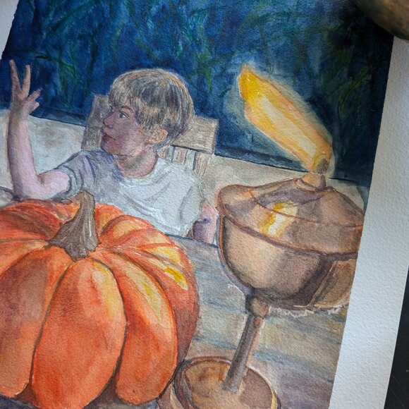 Original Watercolor Painting: Autumn Fire Seeker - Picture 4 of 8